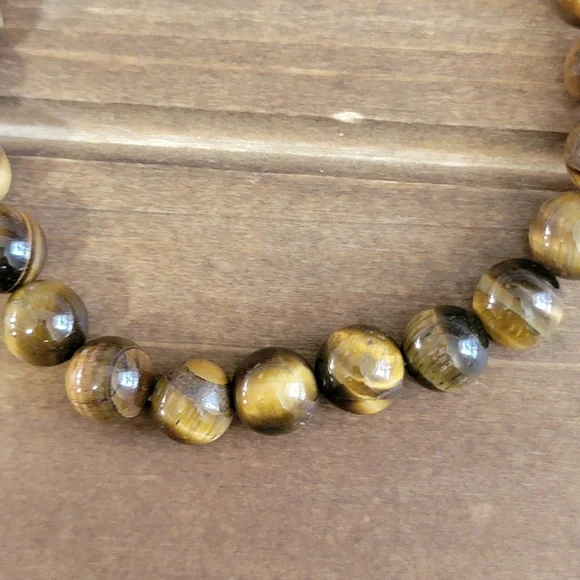 Hand Crafted Tigers Eye Gemstone Bracelet Beaded Women Bohemian Boho Handmade - Picture 2 of 3